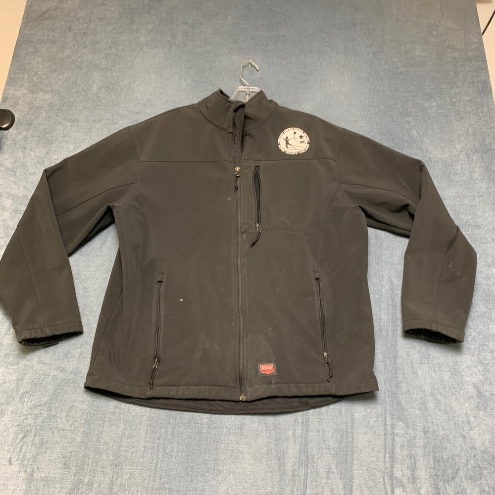 Red Kap Soft Shell Jacket Mens Medium Black Fleece Long Sleeve Full Zip Pockets